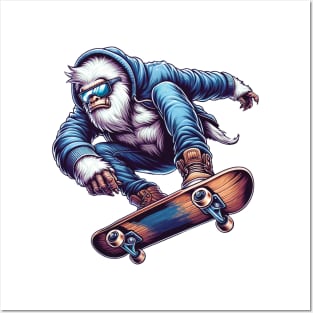 Skateboarding Yeti - Urban Style Posters and Art